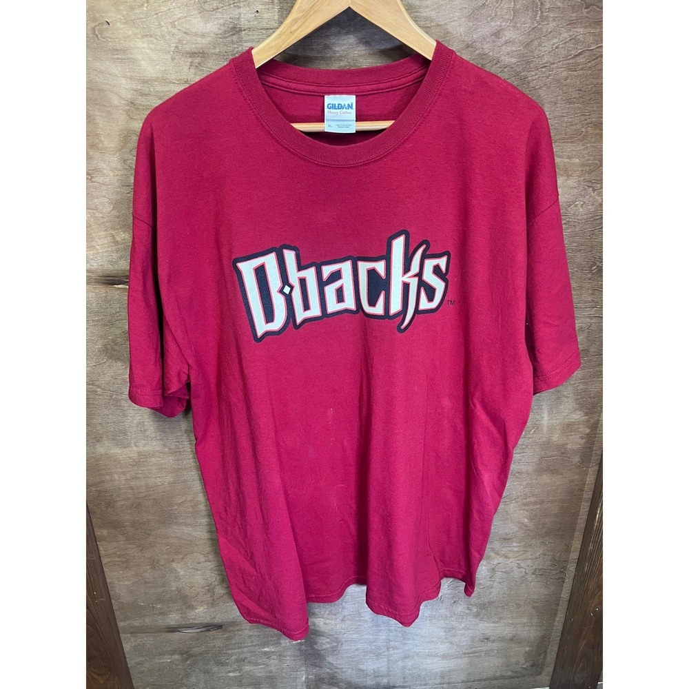 Gildan Arizona Diamondbacks D-backs MLB T-Shirt Mens XL Red Short‎ Sleeve Cotton